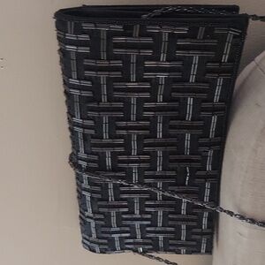Vintage Lord & Taylor Black Beaded Evening Clutch Bag